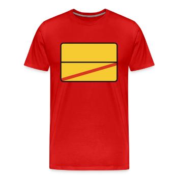 Ortsschild - Männer Premium Bio T-Shirt - Rot - Vorne - Damien (186cm)