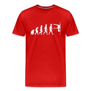 Evolution Poledance Pole Dancing Danse - T-shirt bio Premium Homme - rouge - Devant - Damien (186cm)