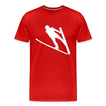 skispringer - Men's Premium Organic T-Shirt - red - Front - Damien (186cm)