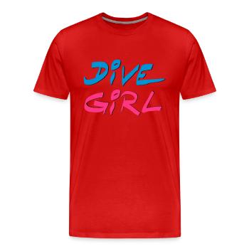 Dive Diving Girl Shirt - T-shirt bio Premium Homme - rouge - Devant - Damien (186cm)