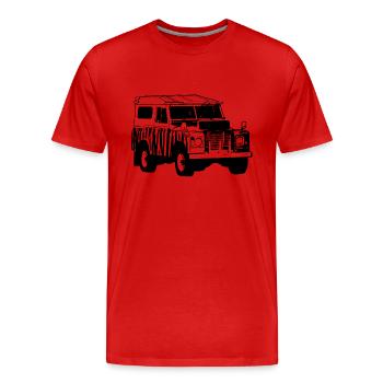 Wildlife Ranger Jeep - Safari Adventures - Männer Premium Bio T-Shirt - Rot - Vorne - Damien (186cm)