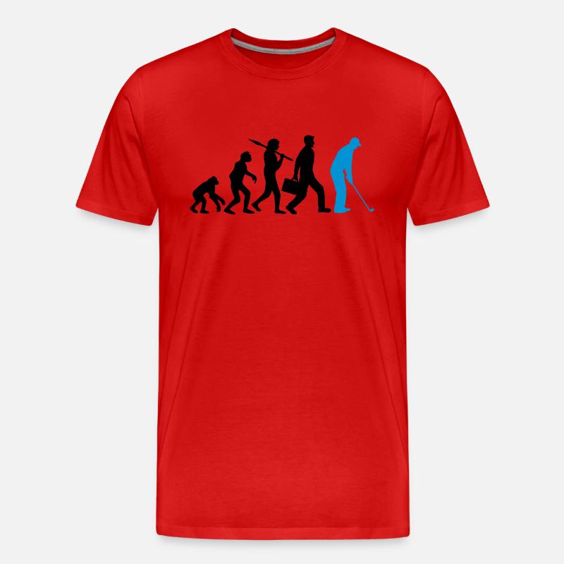 Golf spielen Evolution - Männer Premium Bio T-Shirt - Rot