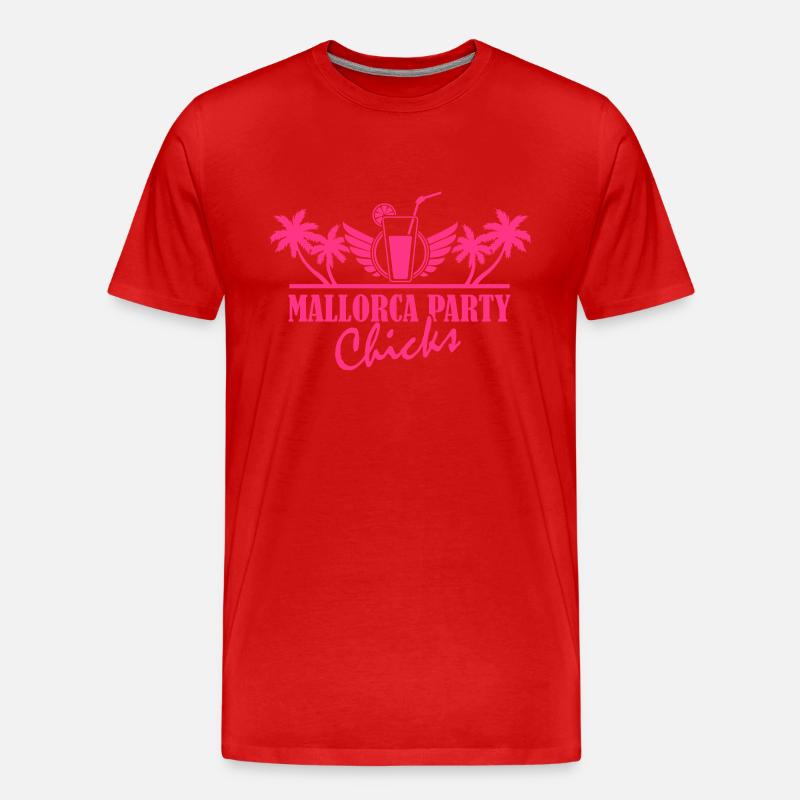 mallorca_party_chicks_01 - Männer Premium Bio T-Shirt - Rot
