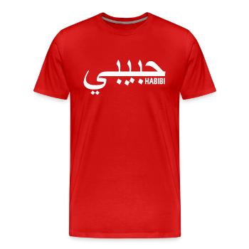 HABIBI - T-shirt bio Premium Homme - rouge - Devant - Damien (186cm)