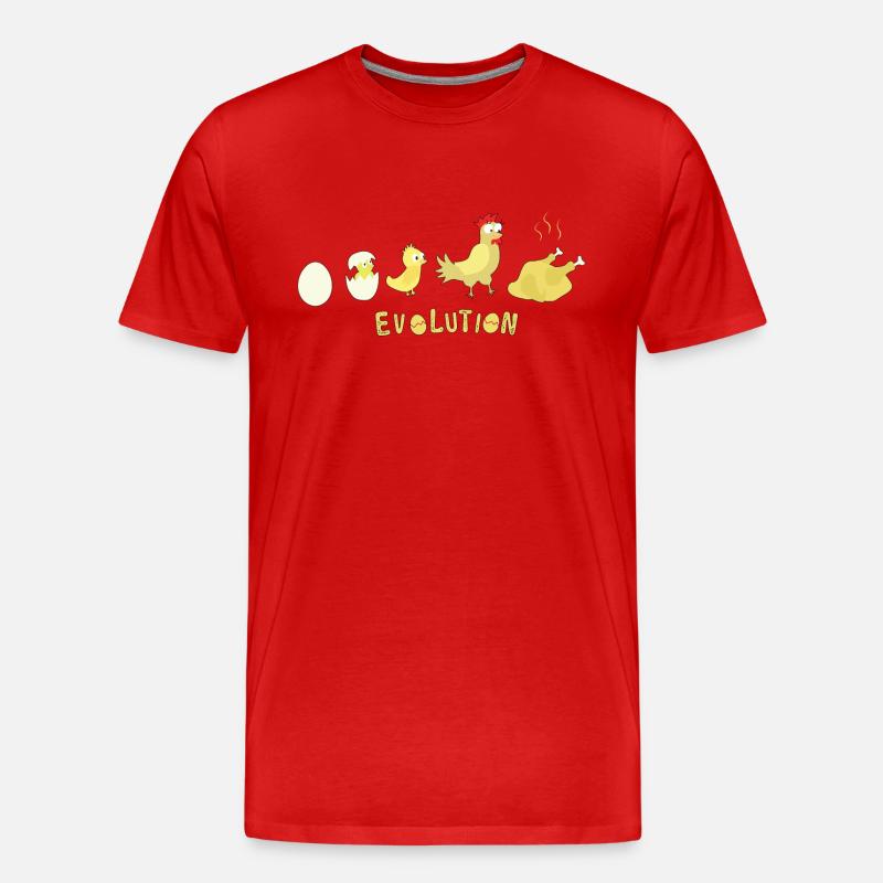 Evolution Egg Pollo Arrosto Pollo Barbecue - Maglietta ecologica premium da uomo - rosso