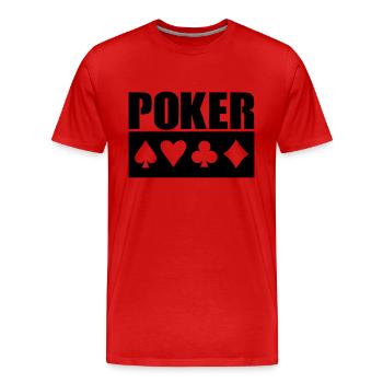 Poker - Men's Premium Organic T-Shirt - red - Front - Damien (186cm)