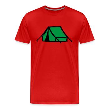 Zelt Zelten - Männer Premium Bio T-Shirt - Rot - Vorne - Damien (186cm)