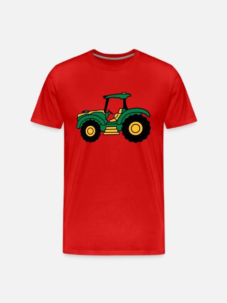 Farm tractor driving - Men's Premium Organic T-Shirt - red