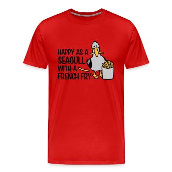 Happy as a Seagull - Männer Premium Bio T-Shirt - Rot - Vorne - Damien (186cm)