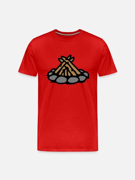 Campfire without fire Camping - Men's Premium Organic T-Shirt - red
