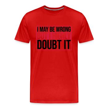 Je peux me tromper - T-shirt bio Premium Homme - rouge - Devant - Damien (186cm)