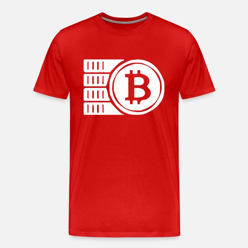 Bitcoin-Token - Männer Premium Bio T-Shirt - Rot