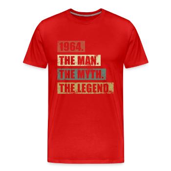1964 Jahrgang Mann Mythos Legende - Men's Premium Organic T-Shirt - red - Front - Damien (186cm)
