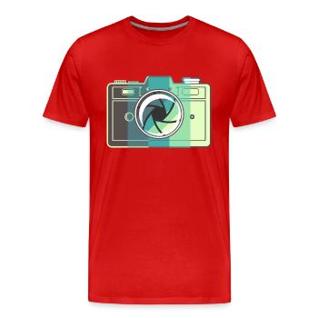 Retro-Filmkamera - Männer Premium Bio T-Shirt - Rot - Vorne - Damien (186cm)