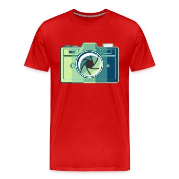 Retro-Filmkamera - Männer Premium Bio T-Shirt - Rot - Vorne - Damien (186cm)