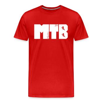 Lettrage VTT - T-shirt bio Premium Homme - rouge - Devant - Damien (186cm)