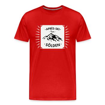 Après-Ski Sölden - Men's Premium Organic T-Shirt - red - Front - Damien (186cm)