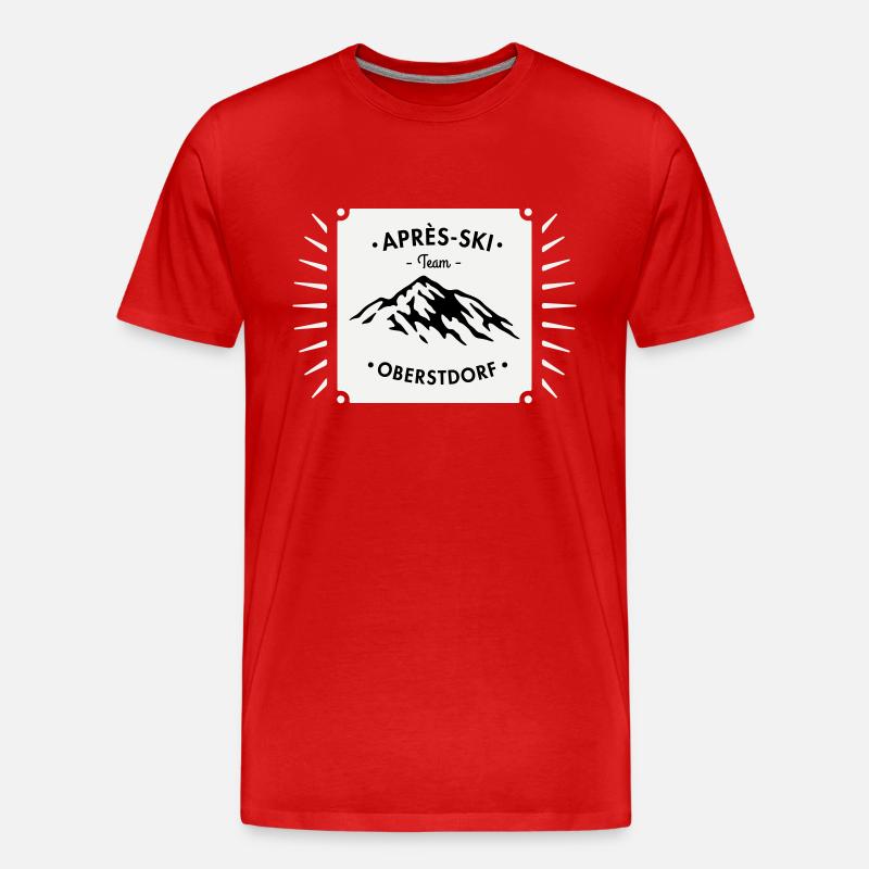 Après-Ski Oberstdorf - Männer Premium Bio T-Shirt - Rot