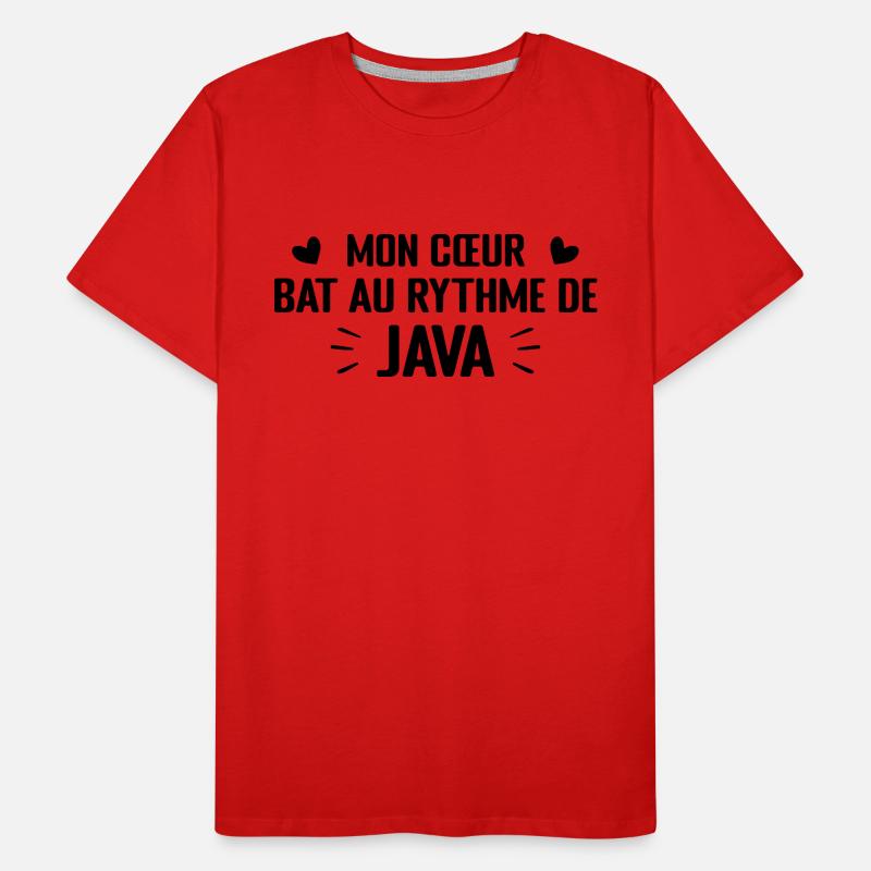 Mon Cœur Bat Au Rythme De Java T-shirt bio Premium Homme