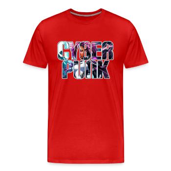 Cyber Punk - Black Girl Edition - Men's Premium Organic T-Shirt - red - Front - Damien (186cm)