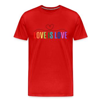 L’AMOUR EST L’AMOUR - T-shirt bio Premium Homme - rouge - Devant - Damien (186cm)