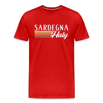 Italie Italie Italie Été Sardaigne Voyage sur l’île - T-shirt bio Premium Homme - rouge - Devant - Damien (186cm)
