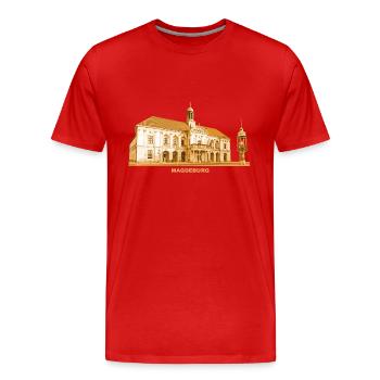 Magdeburg Old Town Hall Saxony-Anhalt - Men's Premium Organic T-Shirt - red - Front - Damien (186cm)