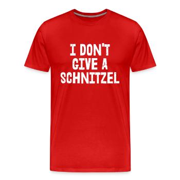 I Don't Give A Schnitzel | Bavarian - Men's Premium Organic T-Shirt - red - Front - Damien (186cm)