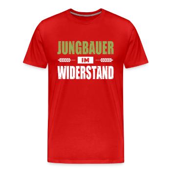 Jungbauer Im Widerstand Landwirt Demo Bauerndemo - Männer Premium Bio T-Shirt - Rot - Vorne - Damien (186cm)