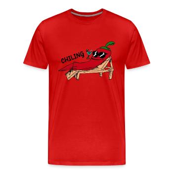 Lustiges Bild Witzig Humor Geschenkidee - Männer Premium Bio T-Shirt - Rot - Vorne - Damien (186cm)