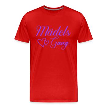 Gang de filles - T-shirt bio Premium Homme - rouge - Devant - Damien (186cm)