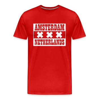 Holland Holzschuh Niederlande Urlaub Reise - Männer Premium Bio T-Shirt - Rot - Vorne - Damien (186cm)