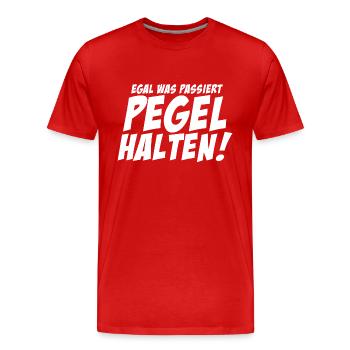 Egal was passiert PEGEL HALTEN JGA 2024 - Männer Premium Bio T-Shirt - Rot - Vorne - Damien (186cm)