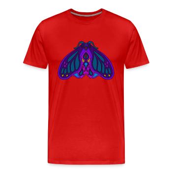 Art Nouveau Purple Moth - Men's Premium Organic T-Shirt - red - Front - Damien (186cm)