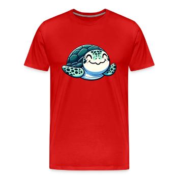 Charmante tortue de mer - T-shirt bio Premium Homme - rouge - Devant - Damien (186cm)
