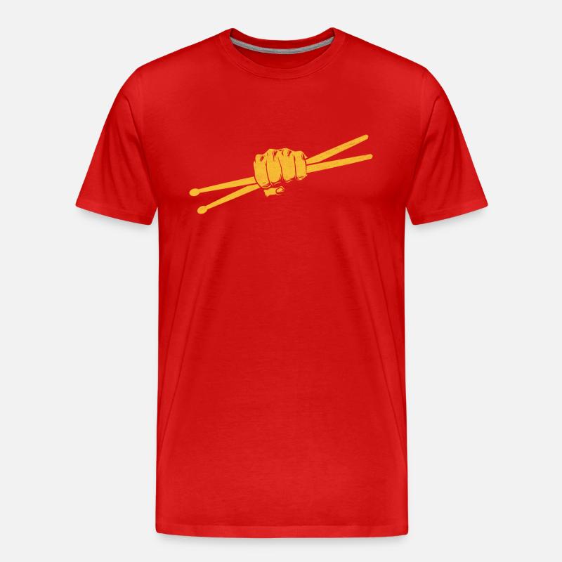 Drumstick Drummer Drum Drumming Drummers - T-shirt bio Premium Homme - rouge