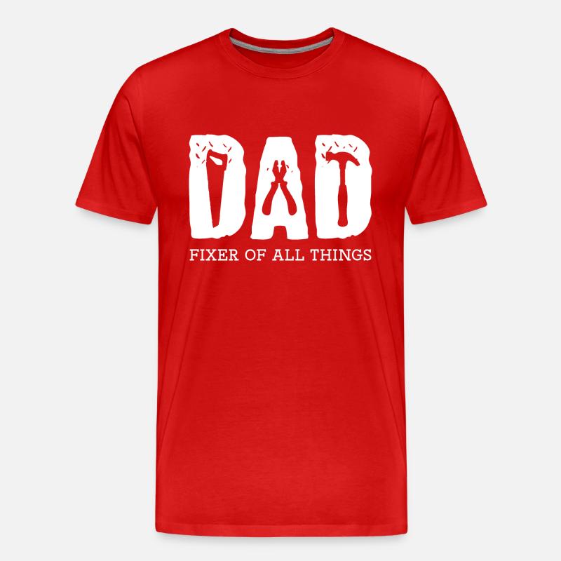 Papa - Fixer aller Dinge - Männer Premium Bio T-Shirt - Rot