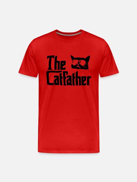 der Katzenvater - Männer Premium Bio T-Shirt - Rot