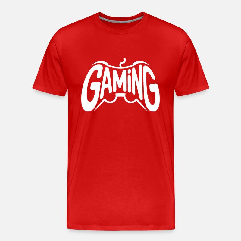 Gaming - Cooles Controller-Logo - Männer Premium Bio T-Shirt - Rot