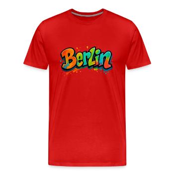 Berlin - Männer Premium Bio T-Shirt - Rot - Vorne - Damien (186cm)