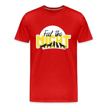 Fühle die Nacht - Vektor - Männer Premium Bio T-Shirt - Rot - Vorne - Damien (186cm)