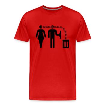 Bla bla bla / Frauenversteher - Männer Premium Bio T-Shirt - Rot - Vorne - Damien (186cm)