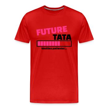 future tata veuillez patienter - T-shirt bio Premium Homme - rouge - Devant - Damien (186cm)