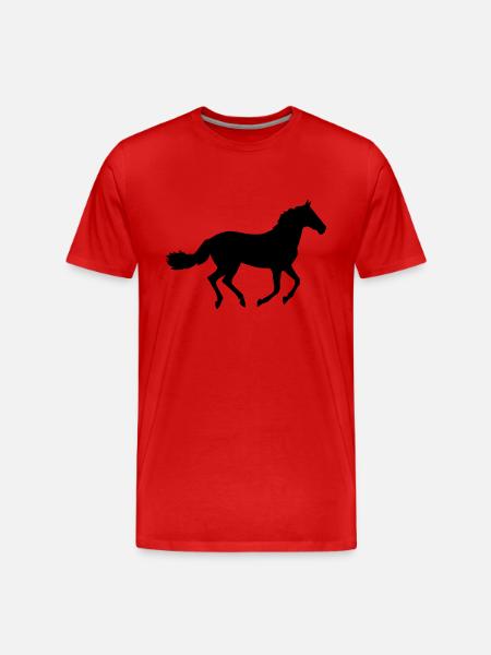 Pferd - Männer Premium Bio T-Shirt - Rot