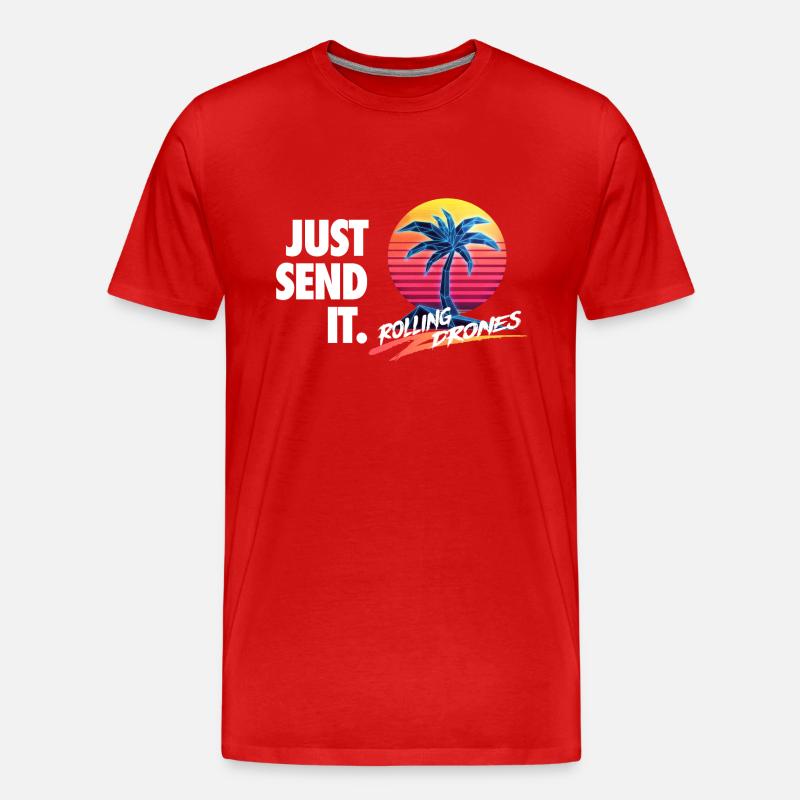 Senden Sie es einfach @ RollingDrones - Männer Premium Bio T-Shirt - Rot