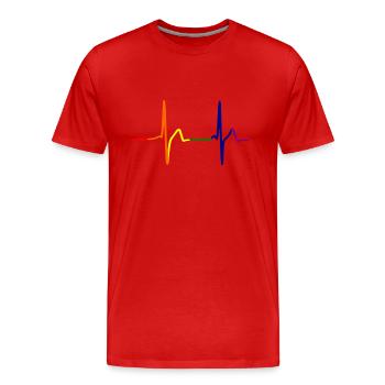 Fréquence - T-shirt bio Premium Homme - rouge - Devant - Damien (186cm)