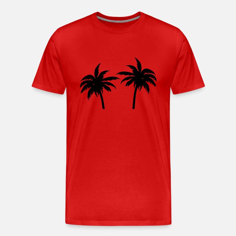 Palmen - Männer Premium Bio T-Shirt - Rot