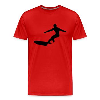 surf longboard - T-shirt bio Premium Homme - rouge - Devant - Damien (186cm)