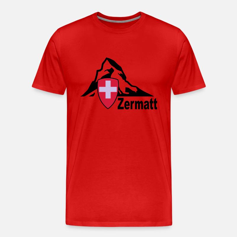 zermatt - Männer Premium Bio T-Shirt - Rot