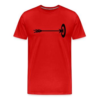 target archer center hit arrow bo - Men's Premium Organic T-Shirt - red - Front - Damien (186cm)